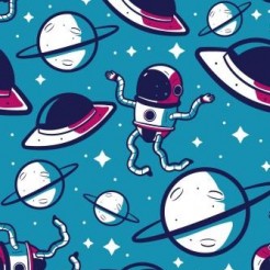 Planet And Dancing Spaceman