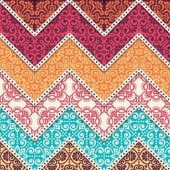 Colorful Flower Zigzag Pattern