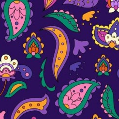 Simple Line Paisley Flower