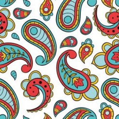 Tricolor Paisley Flower