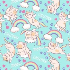 Rainbow And Unicorn Cat