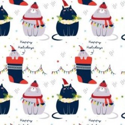 Chubby Christmas Cat