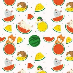 Cat Loves Watermelon
