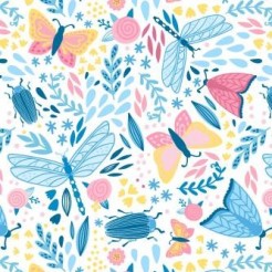 Dragonfly Butterfly Stag Beetl