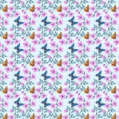 Pink Flowers And Butterflies