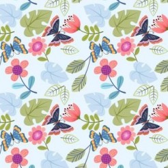 Flying Butterflies And Flowers