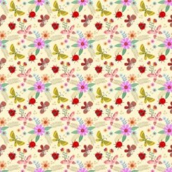 Colorful Flowers And Butterfli