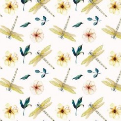 Flowers And Dragonflies