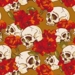 Red Flower Skull