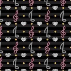 Musical Note Heart Stripes