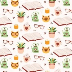 Spectacled Cat Reading A Book