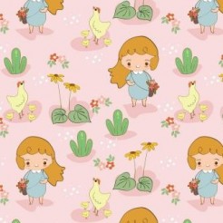 Little Girl Picking Flowers An