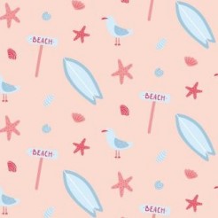 Pink Beach Starfish Seagull