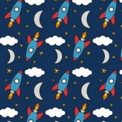 Moon And Rocket