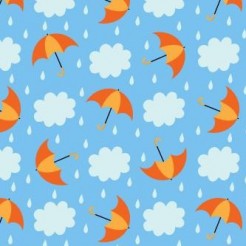 Bright Umbrella Raindrops
