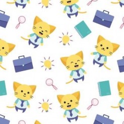 Happy Kitten Office Worker