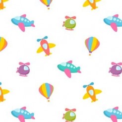 Cartoon Airplane Hot Air Ballo