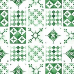 Green Tile Damask