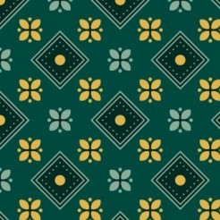 Checkered Green Flowers