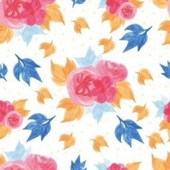 Smudged Flowers And Maple Leav