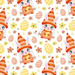 Easter Eggs And Rabbit Elf