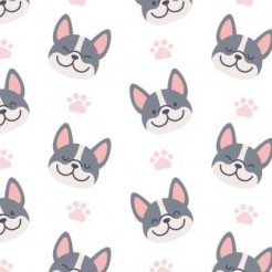 Bulldog With Dog Paw Prints