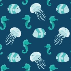 Cute Jellyfish Seahorse Fish