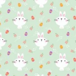Playful White Rabbit Painted E