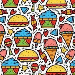Cartoon Colorful Ice Cream