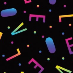 Fluorescent Color Love Text