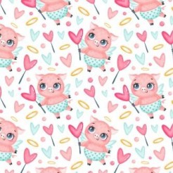 Full Of Love Angel Pig