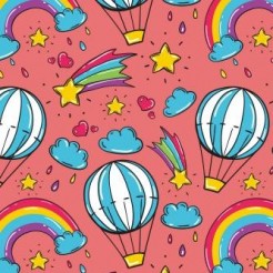 Cartoon Doodle Hot Air Balloon