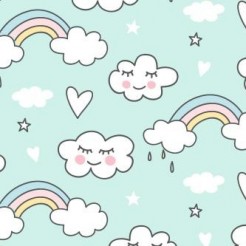 Blushing Rainbow White Clouds