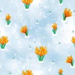 Orange Tulips In The Snow
