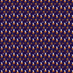 Rabbit And Halloween Pumpkin