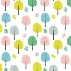 Colorful Trees With Fallen Lea