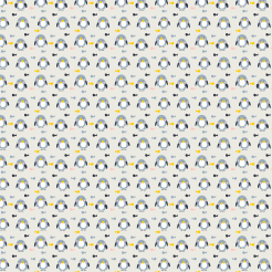 Cute Squinting Penguin And Fis