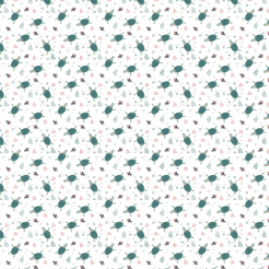 Sea Turtle Swimming With Fish