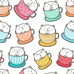 Colorful Cup Big White Bear