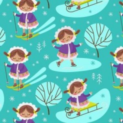 Cute Girl Skating And Skiing