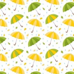 Umbrella Raindrops Fallen Leav