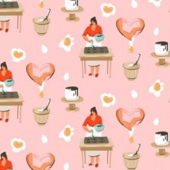 Woman Making Dessert With Hear