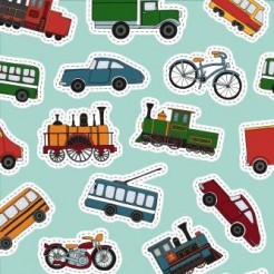 Retro Car Tram Bicycle