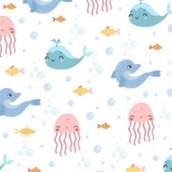 Cute Whale Dolphin Jellyfish