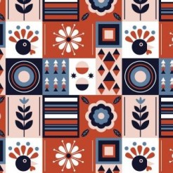 Geometric Patchwork Flowers