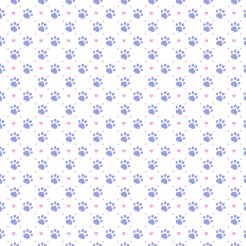 Purple Dog Footprints Love Hea