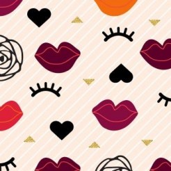 Closed Eyes And Red Lips