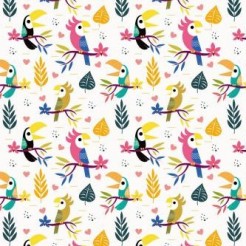 Cute Toucan And Parrot