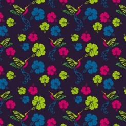 Hibiscus Flower And Hummingbir