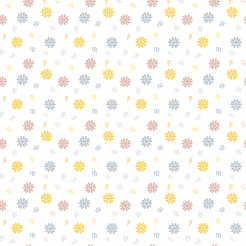Simple Colored Flowers And Dot